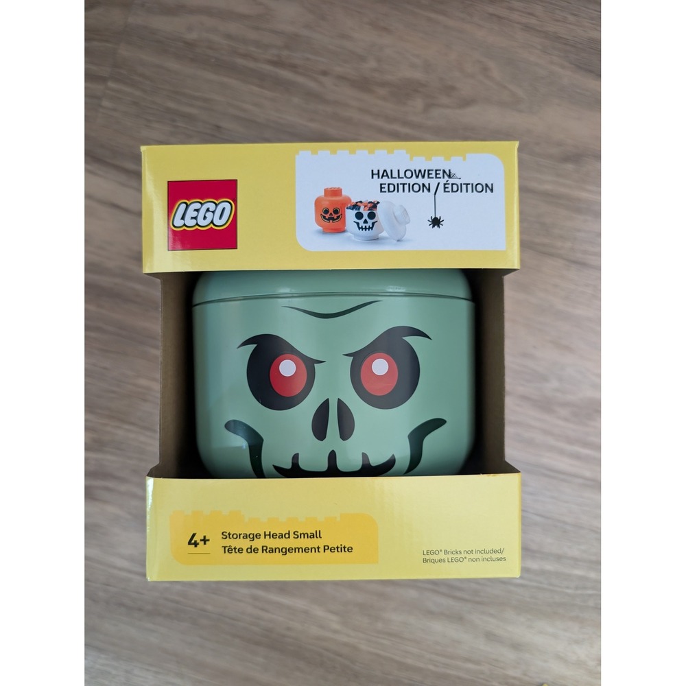 LEGO Halloween Zombie Storage Head Small Green Stackable Organization Toy New